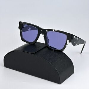 NEW Prada PRA06S 15O50B Tortoise Black Violet Mirror Square Unisex Sunglasses